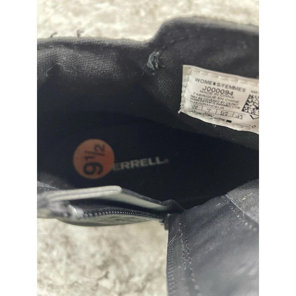 Merrell Tremblant Wedge Waterproof Booties Womens 9.5 Black Leather Side Zip